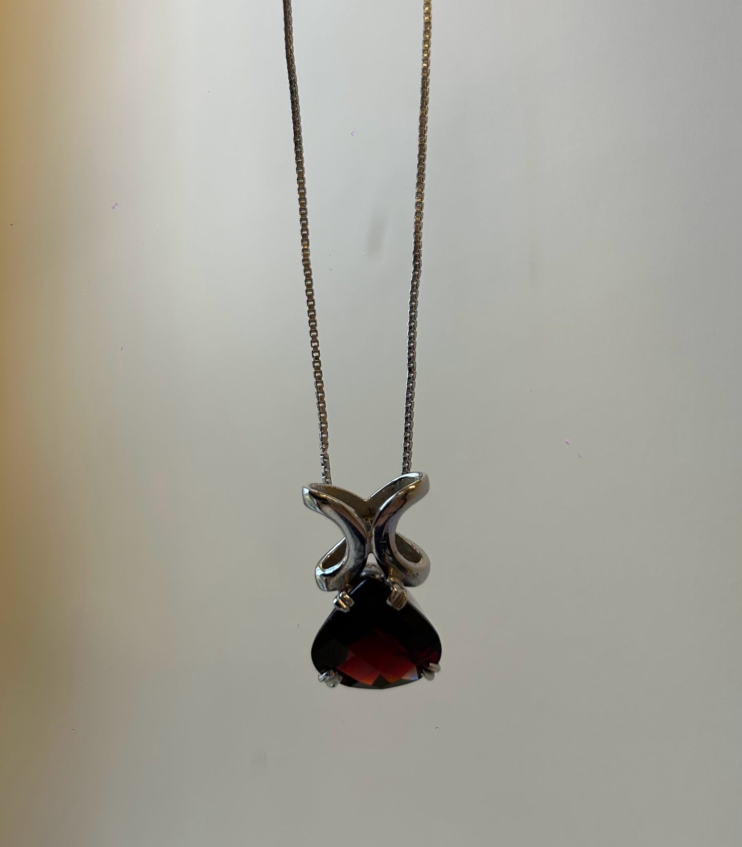 Crimson Bliss- Garnet Droplet Pendant