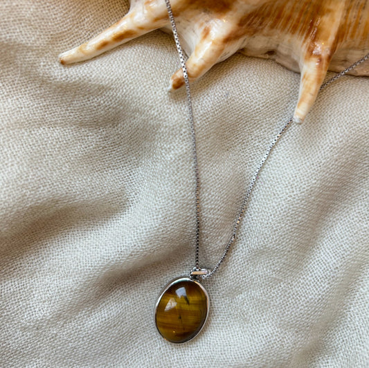 Majestic Harmony- Tiger's Eye Oval Pendant