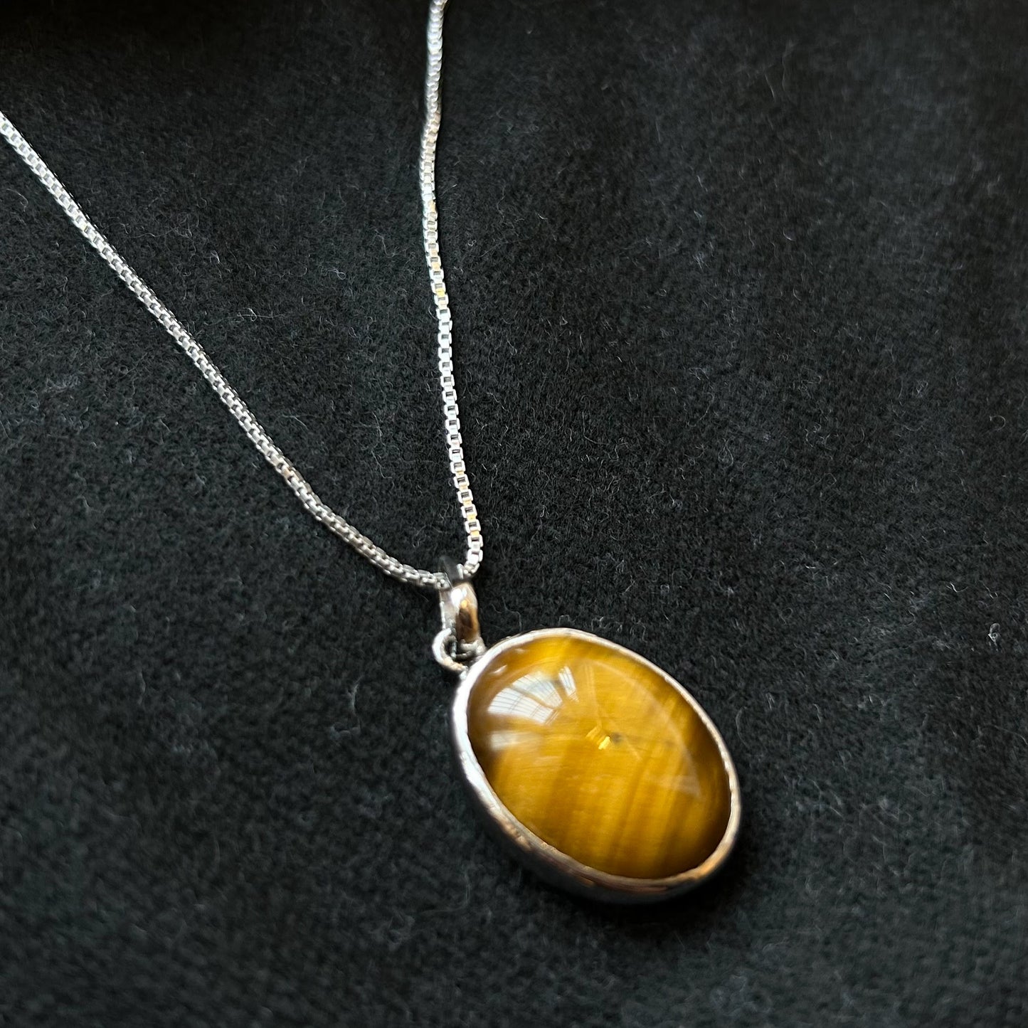 Majestic Harmony- Tiger's Eye Oval Pendant