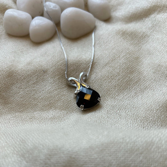 Crimson Bliss- Garnet Droplet Pendant