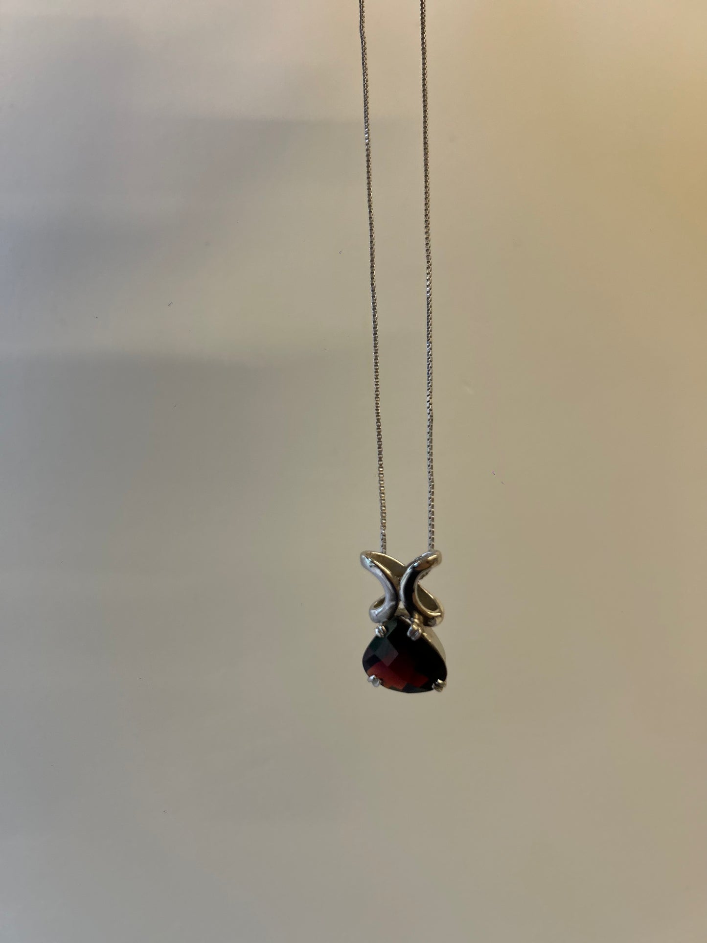 Crimson Bliss- Garnet Droplet Pendant