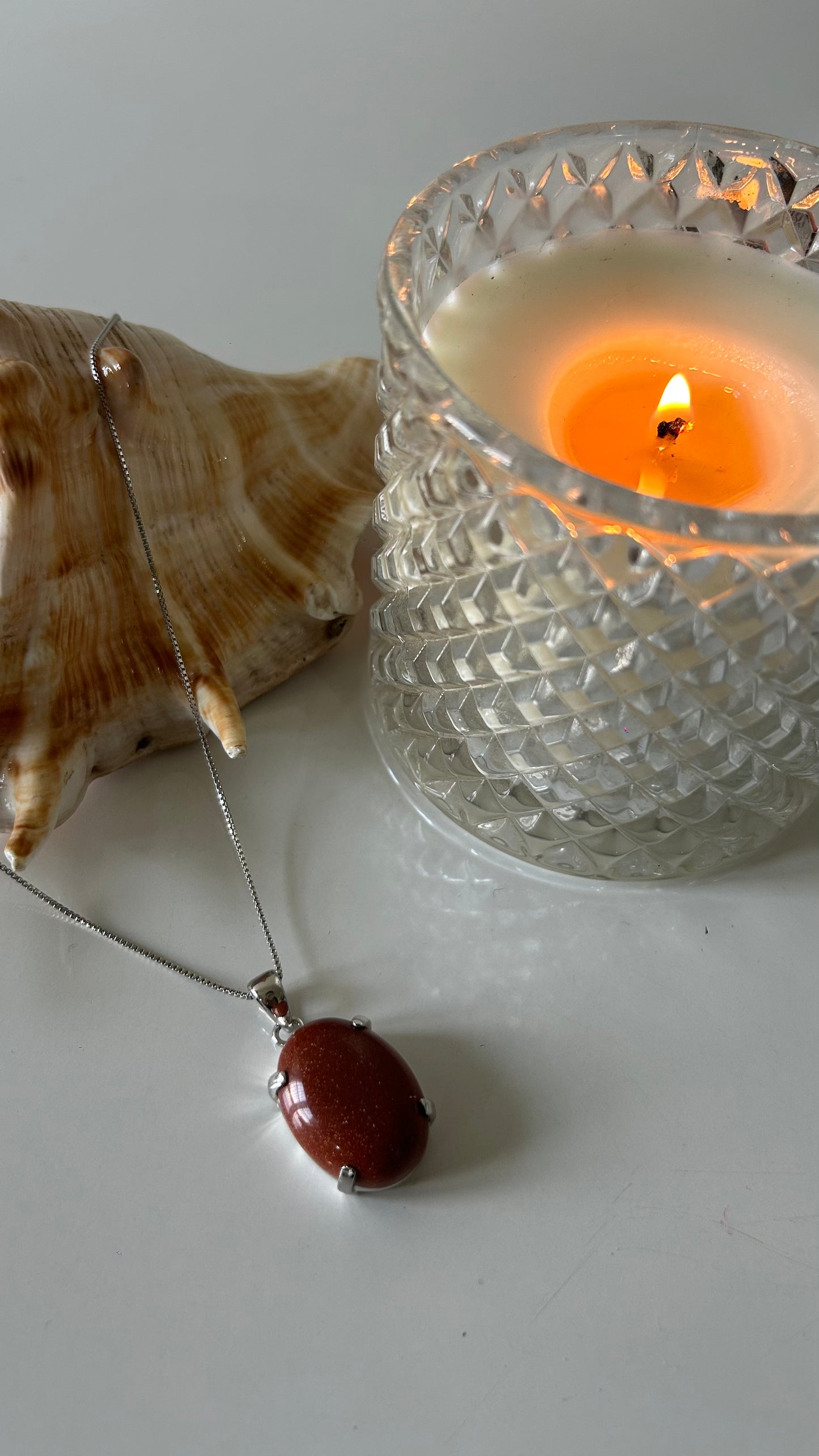 Earthly Elegance- Sandstone Oval Pendant