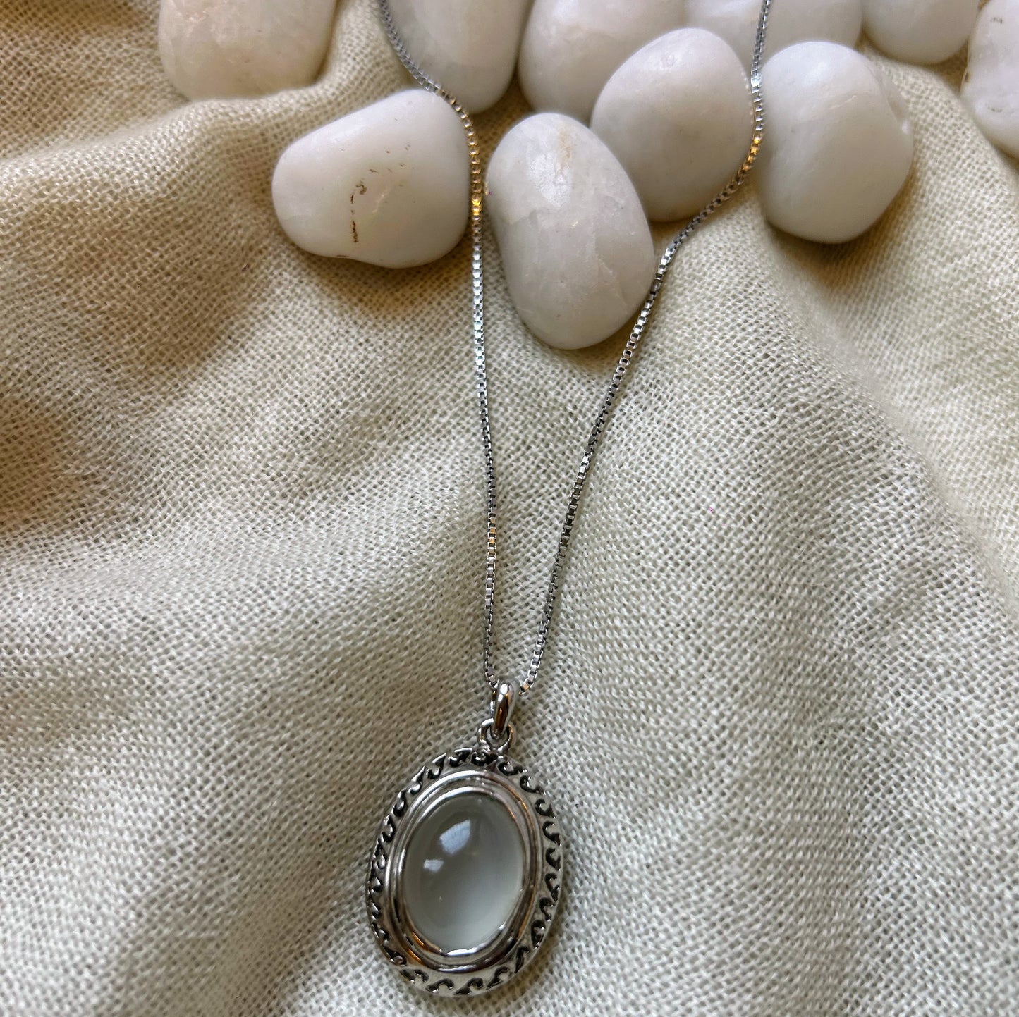 Lunar Glow- Moonstone Oval Pendant